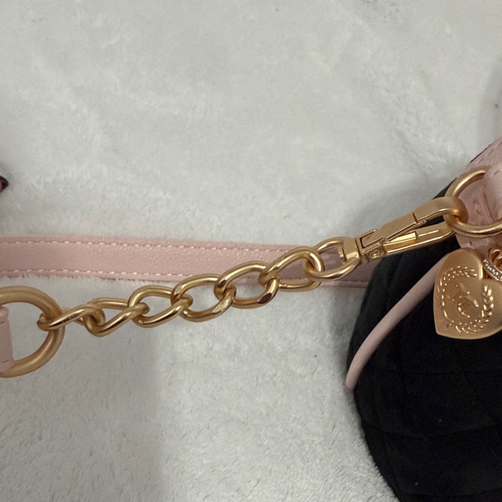 Juicy Couture | Velour Crest Satchel | Pink Black Y2K Glam | NWT - Picture 13 of 16